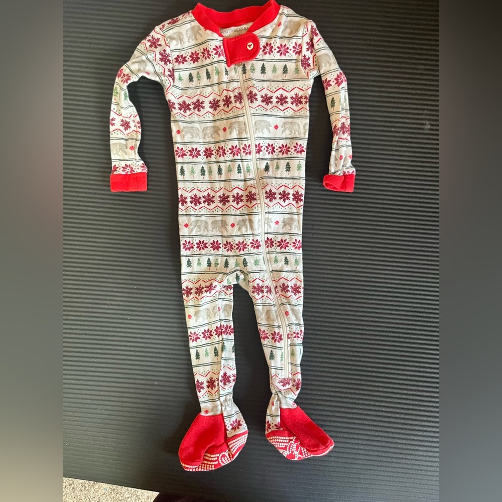 Burt's Bees Baby Red and Green Patterned Footie